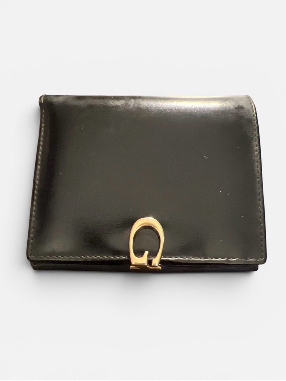 Gucci Black Leather Wallet with Gold Horsebit Accent